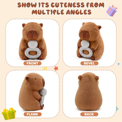 Image of Valentines Stuffed Animal - Cute Capybara Plush with Diamond - 13-inch Kawaii Capybara Stuffed Animal Pillow Soft Stuffed Plushies Toy for Romantic Sweet Gifts for Her