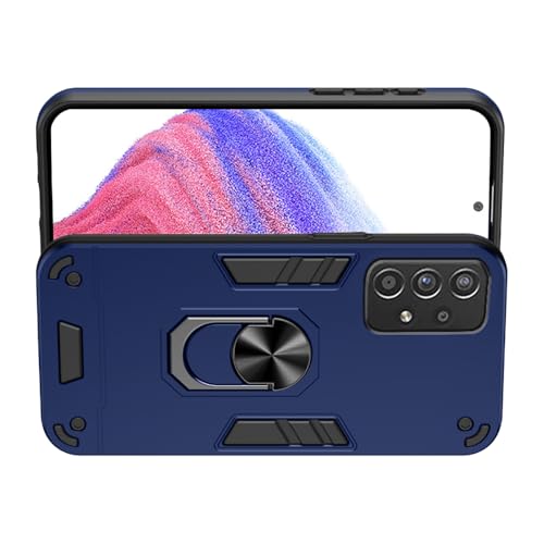 Image of Armor Samsung Galaxy A53 5G Defender Case | Rotating Ring Holder & Kickstand in-Built | Military Grade Armor | 360 Degree Protection Back Cover for Samsung Galaxy A53 5G (Blue)