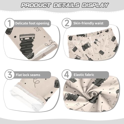 Set of Musical Girls Leggings,Workout Leggings for Girls Toddler Athletic Leggings Size for 3-10T3