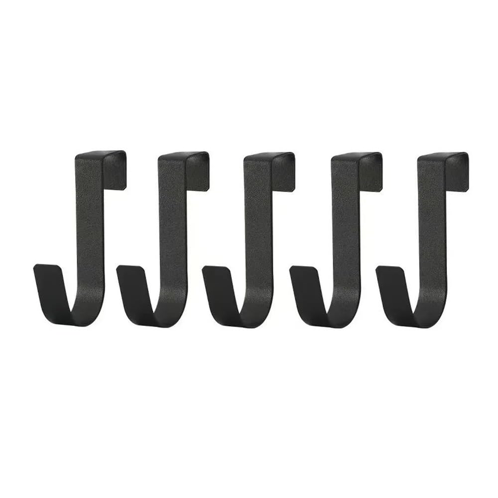 Hgniang Black 5Pcs Multi-Purpose Hooks Kitchen Cabinet Door Back Hook Hanging Rack Clothes Coat Hat Towel Hanger Storage Bathroom Accessories