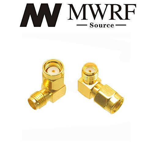 2PCs coaxial Coax Adapter RP-SMA Male to SMA Female Right Angle