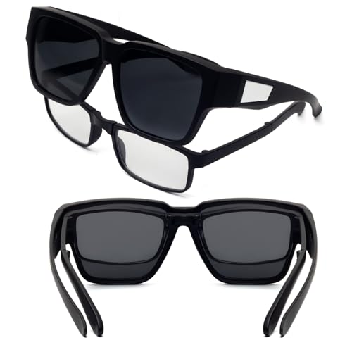Image of Face Shadow Over Glasses Sunglasses for Men | Polarized Lightweight UV400 Unisex Fit Over Glasses