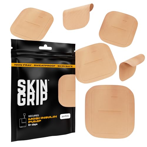 Skin Grip Tandem Mobi Adhesive Pocket Patch with Cutout – 5 Pack – Waterproof & Sweatproof Pocket Case, Replaces Original Patch, Lasts 6+ Days, Skin-Friendly, (Tan)