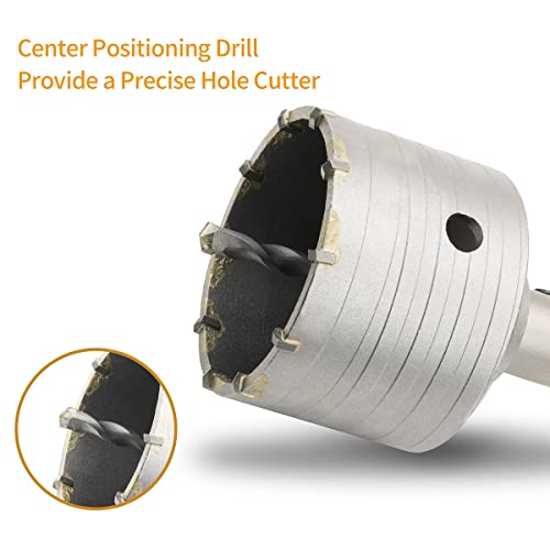 Meccion Carbide Hole Saw Drill Bit, Tungsten Tips Hollow Hole Cutter For Brick, Concrete, Cement Stone Wall (90Mm+110Mm Sds Plus Adapter) #TOP3