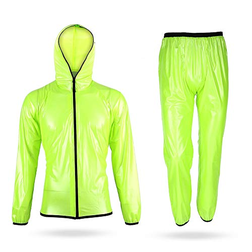 NDNCZDHC Neutral Outdoor Portable Windproof and Waterproof Raincoat Set Cycling Sports Raincoat Rain Pants(S)