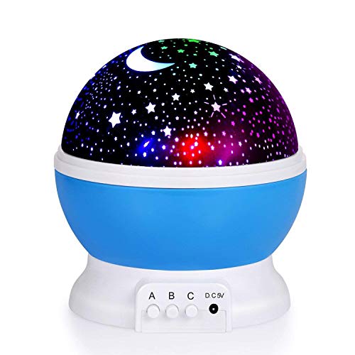 Adoric 361 Night Lamp, Star Light Rotating Projector, 4 LED Bulbs 8 Modes for Children Kids Bedroom (3.2FT USB Cord)