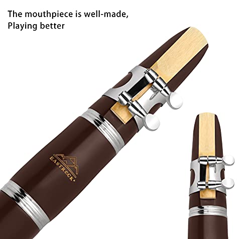 image for Eastrock Bb Flat Clarinet With 17 Nickel Keys - Beginner Student Clari