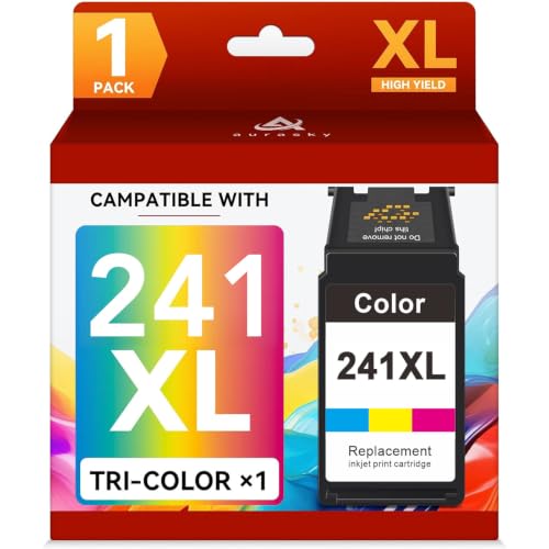 Image of 241XL Color Ink Cartridge High Yield Compatible for Canon 241XL 241 XL CL-241 CL-241XL 241 Ink with Cannon PIXMA MG3620 MG3600 TS5120 TS5100 MG3220 MG3520 MX472 Printer (1 Color)