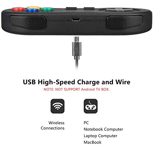 2 Pack 2.4Ghz Wireless Usb Snes Controller, Modeslab Super Nes Classic Pc Gamepad Compatible For Pc Windows Mac Ios Liunx Raspberry Pi #TOP4