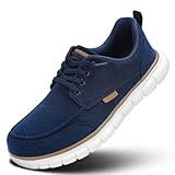 Mens Casual Loafers Boat Shoes Slip On Canvas Walking Fashion Dress Sneakers Comfortable Lightweight Oxfords Soft Sole Blue