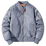 [KEFITEVD] ジャンパー メンズ 冬 防寒 ジャケット 大きいサイズ 作業着 ブルゾン 撥水 中綿ジャケット 防風 アメカジ コート 無地 ワークウェア 秋服 ミリタリー ライトグレー L