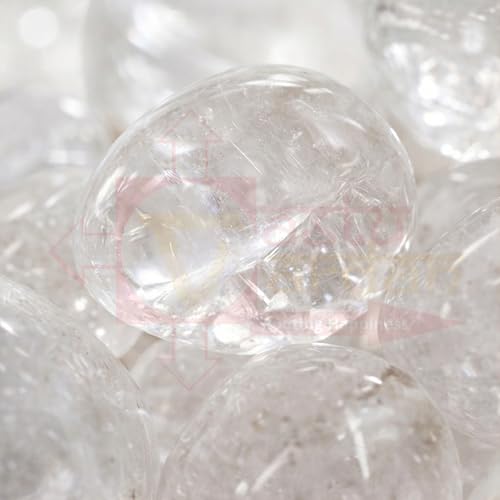 Image of Crystal Clear Quartz Tumble Stone | 50 gm Tumbled Gemstones | Reiki Healing Stones | Home Decor Pebbles | Aquarium Gravel | Garden & Table Decor