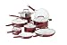 WearEver 2100087606 15 Piece Ceramic PTFE PFOA & Cadmium Free Nonstick Cookware Set, Red