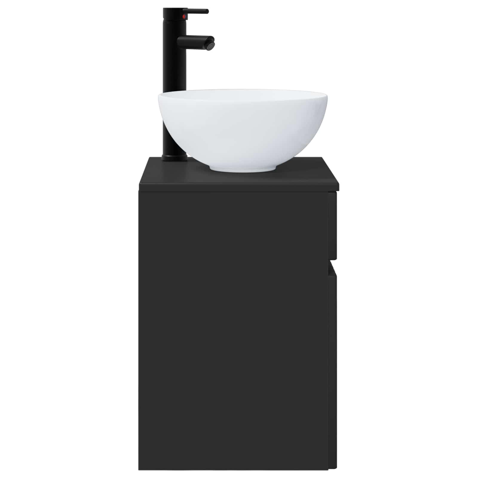 Vanidad de Lavabo montada en la Pared Negro Madera de ingeniería 39 x 35 x 63 cm con Amplio Espacio de Almacenamiento para baño Moderno y Funcional diseño Minimalista