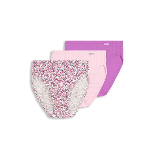 Image of Jockey Women's Underwear Elance French Cut - 3 Pack Underwear Women Pack, 100% Cotton, Lavender Meadow, 10