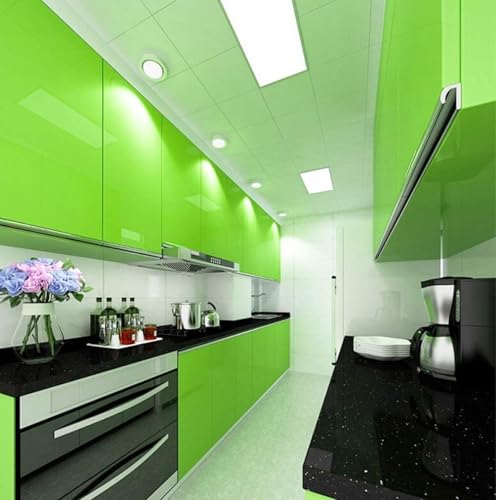 Image of ONETON Glossy Light Gren Contact Paper Decorative Self Adhesive Counter Top Peel and Stick Wallpaper for Kitchen Cabinets Shelf Drawer Liner Desk Dresser (Parrot Green Glossy WP, 24x200 inch)