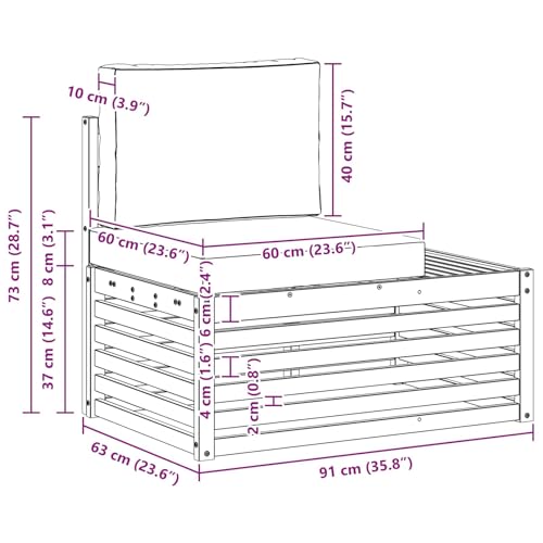 Unités de sofa sectionnel d'extérieur blanc en bois flexible moderne - 4
