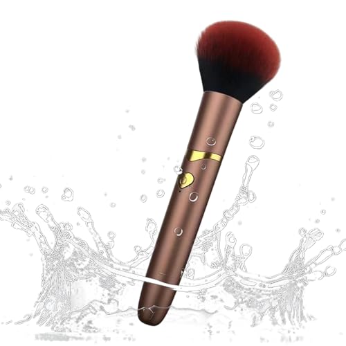 Brocha para base de maquillaje, brocha correctora, base líquida y para rubor, contorno, bronceador, cobertura de líquida, para mujeres y niñas, vibración ajustable, impermeable, base de