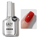 GAOY Crystal Glossy Gel Top Coat, 16ml No Wipe Clear Finish for Gel Nail Polish, High Gloss Varnish for Long Lasting UV Light Cure Nail Art DIY