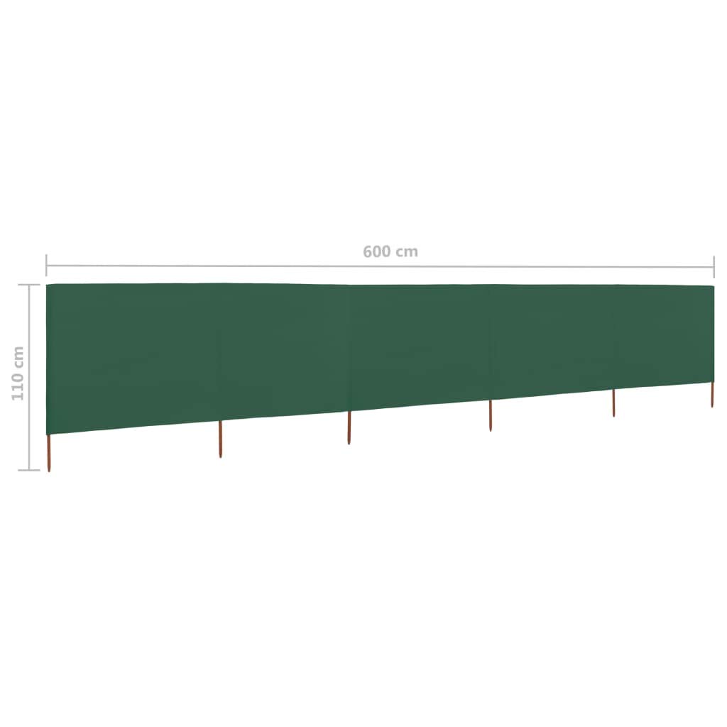 Homgoday Brise-vent à 6 pôles - Brise-vue - Grande protection solaire - Pour camping, plage, caravane, vacances et festivals - 600 x 80 cm - Vert