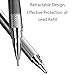 SEIWEI Mechanical Pencils with Pencil Leads Eraser, Sketching Pencils, Drafting Pencil, Mechanical Pencil Metal with Retractable Nib Design (Model D)