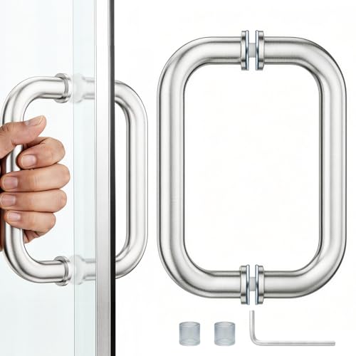 Young Dance 6-Inch (CTC) Glass Shower Door Handle 3/4 Diameter Tubular Back-to-Back Shower Door Pull for 1/41/2 Thick Glass and 1-3/82-1/6 Frameless Shower Doors Pull HandleBrushed Nickel