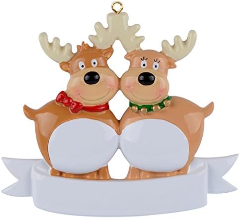 Worldwide Reindeer Family Of 2 Personalized Christmas Ornament