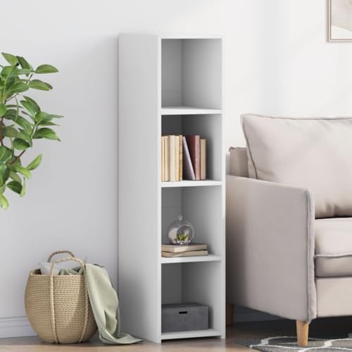 UJCHVHN Item-Highboard blanco 30 x 41 x 124 cm, madera de ingeniería, armarios y almacenamiento, bufés y aparadores