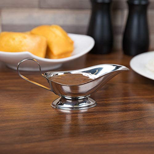 KMW Gravy Boat 5 Oz - (2 pcs Set) | Premium Stainless Steel Sauce Server | Perfect for Serving Gravy, Sauces & Condiments | Elegant Tableware for Home, Restaurants, and Events 3