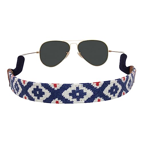 Image of Leather Hand-Stitched Needlepoint Sunglass Strap Retainer