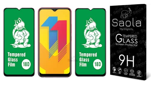 Image of Saola 18D Tempered Glass With Inbuilt AirBag Borders For Vivo Y11 (Pack Of 2) with Free Installation Kit. Full screen Coverage - 6.35 inch