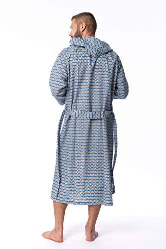AMERICAN HEAVEN Mens Lightweight Sleep/Lounge Long Bath Robe with Hood -Premium Cotton Blend2