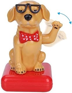 ikasus Car Dashboard Bobble Head Decoration Cute Dog Shaking Ornament Solar Powered Dancing Dog Toy Car Interior Doll Ornament Dancer Figurines Shaking Ornament for Car Office Desk Home Decor