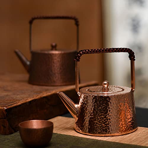 Premium Copper Teapot For Stovetop, Handmade Solid Copper Teapot Kettle Stovetop Teapot Thick Engraved Copper Teapot Kettle Hammered Stovetop Teapot, Friendly To Everyone #TOP1
