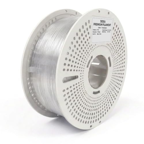 Image of 3IDEA PLA Translucent 3D Printing Filament 1.75mm, Transparent, 1KG, Reusable Spool, Premium PLA Filament, Dimensional Accuracy ±0.02mm, Smooth & Consistent Printing