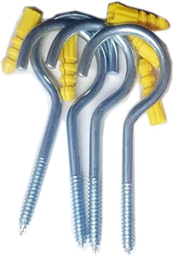 Washing Line Hooks (4Pcs) Retractable Clothes Line Set Wall Mounted Heavy Duty Extendable Outside Screw Ceiling Self Tapping Stainless Steel Rust Proof HangersIdeal for Home Office Indoor & Outdoor - Image 4