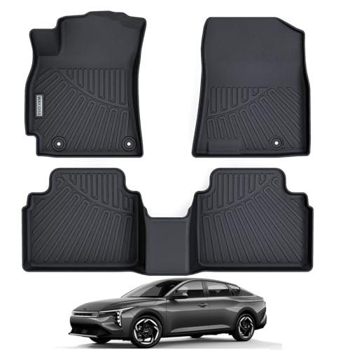 WAYIDSS Floor Mats for 2025 KIA K4,TPE All Weather Protection 2 Rows Car Floor Liners-Black