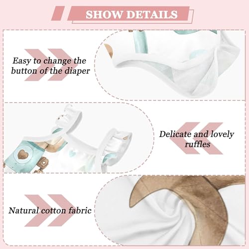 xigua Watercolor Robot Newborn Baby Girl Bodysuit, Cotton Suspender Sleeveless Romper for Summer3