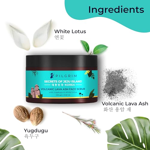 Image of Pilgrim Pack of 2 Face Scrub for De Tan, Exfoliation, Glowing Skin, Blackhead Removal, Dry, Oily, Combination Skin, Men and Women, Vegan, Korean Beauty Secrets, 100g+100g