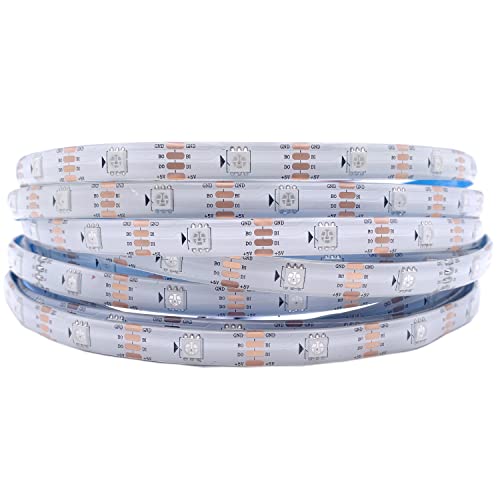 Image of DC 5V WS2813 Led Strip Light Dual Signal Individually Addressable 5m 30 LEDs WS2812B Updated Black White PCB (White PCB IP65, 5M 30LED /M)