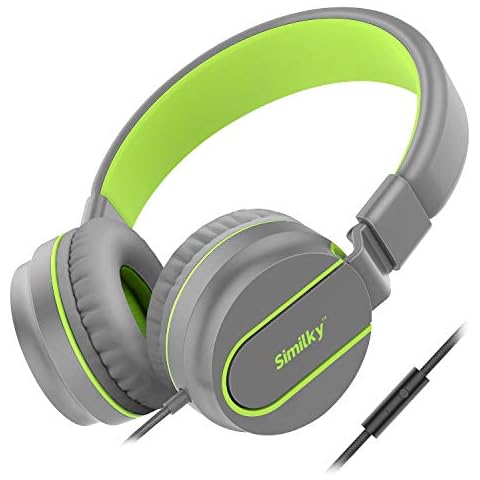 Kids Headphones for school boys and girls- SIMILKY Foldable Stereo Tangle-Free 3.5mm Jack Wired Cord On-Ear Headset for Children 8-15 years old (ORIGINAL GREEN) Cover