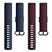 WASPO für Charge 3 Armband & Charge 4 Armband, Silikon Ersatzarmband Kompatibel mit Charge 3/ Charge 4 (Marineblau+Winerot, S)