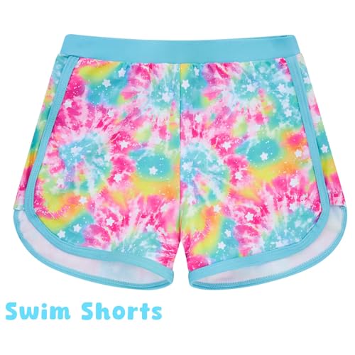 Image of TUONROAD Toddler Girls One Piece Swimsuit 2Pcs Bathing Suit Kids Swimwear with Short for 3-9