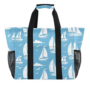 Sanluoli Niebieska Torba Plażowa w Żaglówki