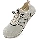 IceUnicorn Barfuss Schuhe Damen Fitnessschuhe Wasserschuhe Herren Strandschuhe Leichte Atmungsaktiv Sommer(Linie beige,46EU)