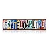 TREEPERI Vintage Sport Street Sign Skateboarding Wall Decor Metal Tin Signs for Bar Home Bedroom Garage