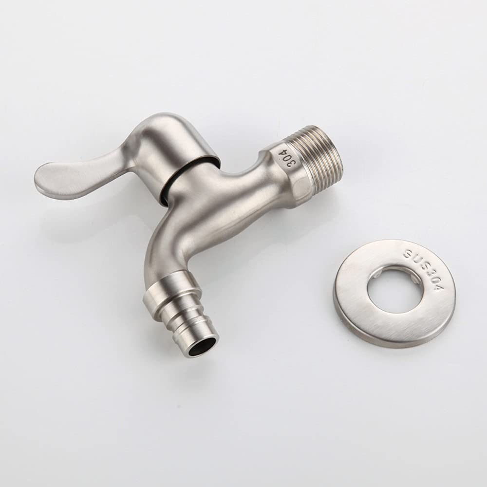 QHQQXN Grifo para Fregadero de Lavadora de Doble Uso, con Interfaz G1/2 de Acero Inoxidable, Grifo de Apertura rápida, Grifo para Piscina, Grifo para Lavadora, fácil de Instalar, para bañera, jardín