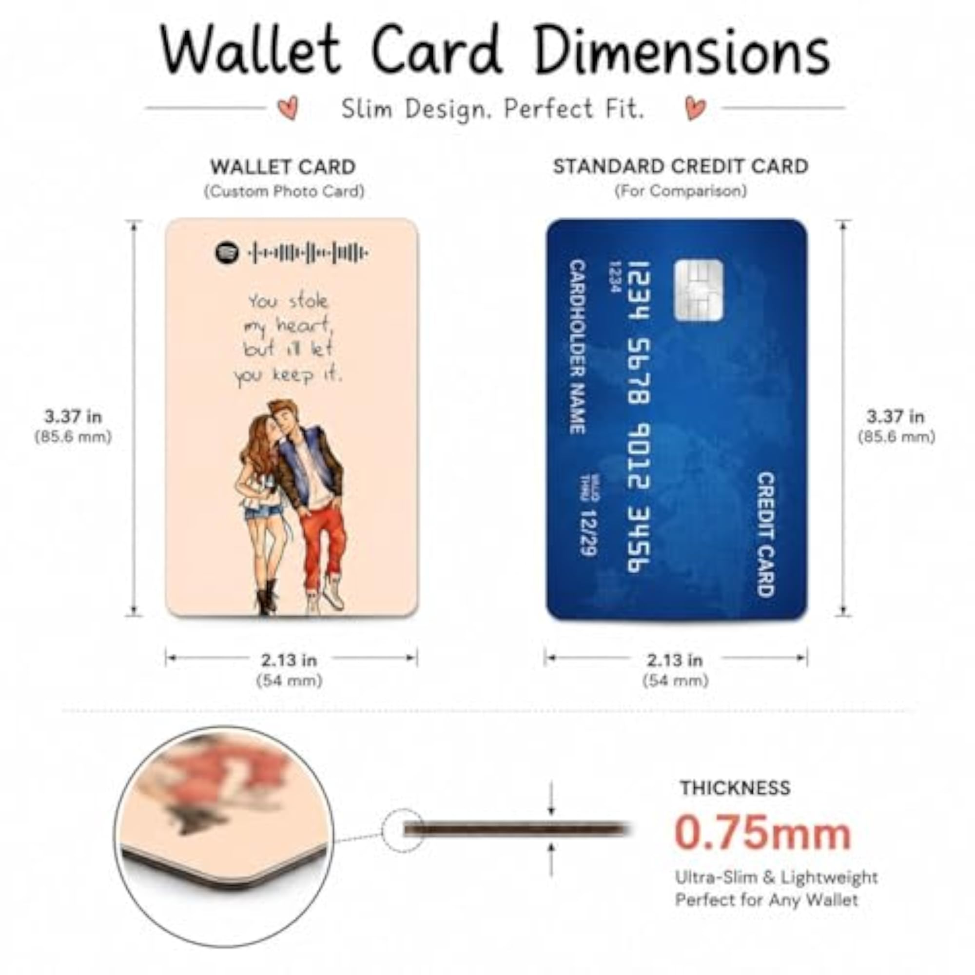 Personalized Wallet Card with Photo & Spotify Song