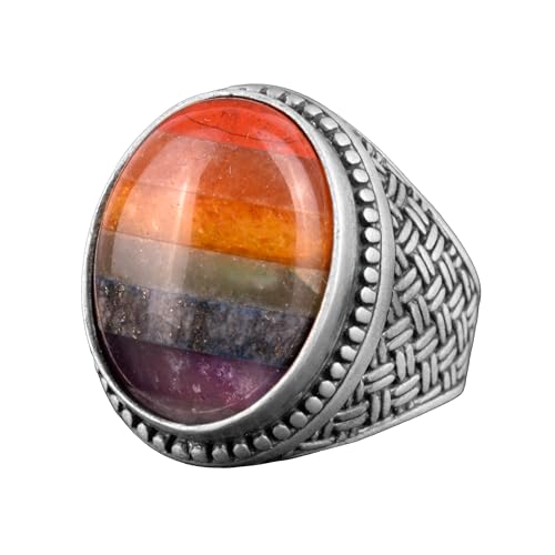 Bague arc-en-ciel en argent pour homme, l'éclat des couleurs au quotidien