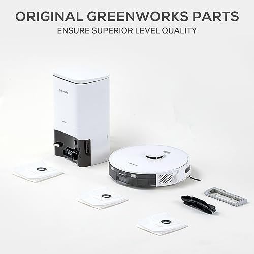 Image of Greenworks GRV-3011 Robotic Vacuum Replacement Dirt Disposal Bags, 3-Pack, White